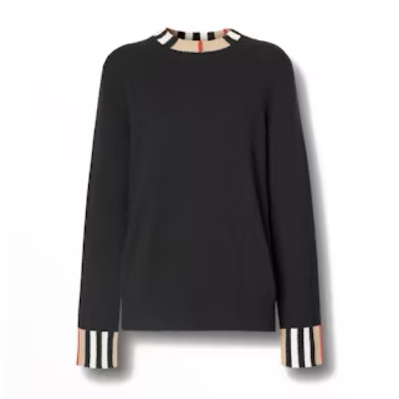 Burberry Icon Stripe cashmere sweater Black M - Picture 1 of 6